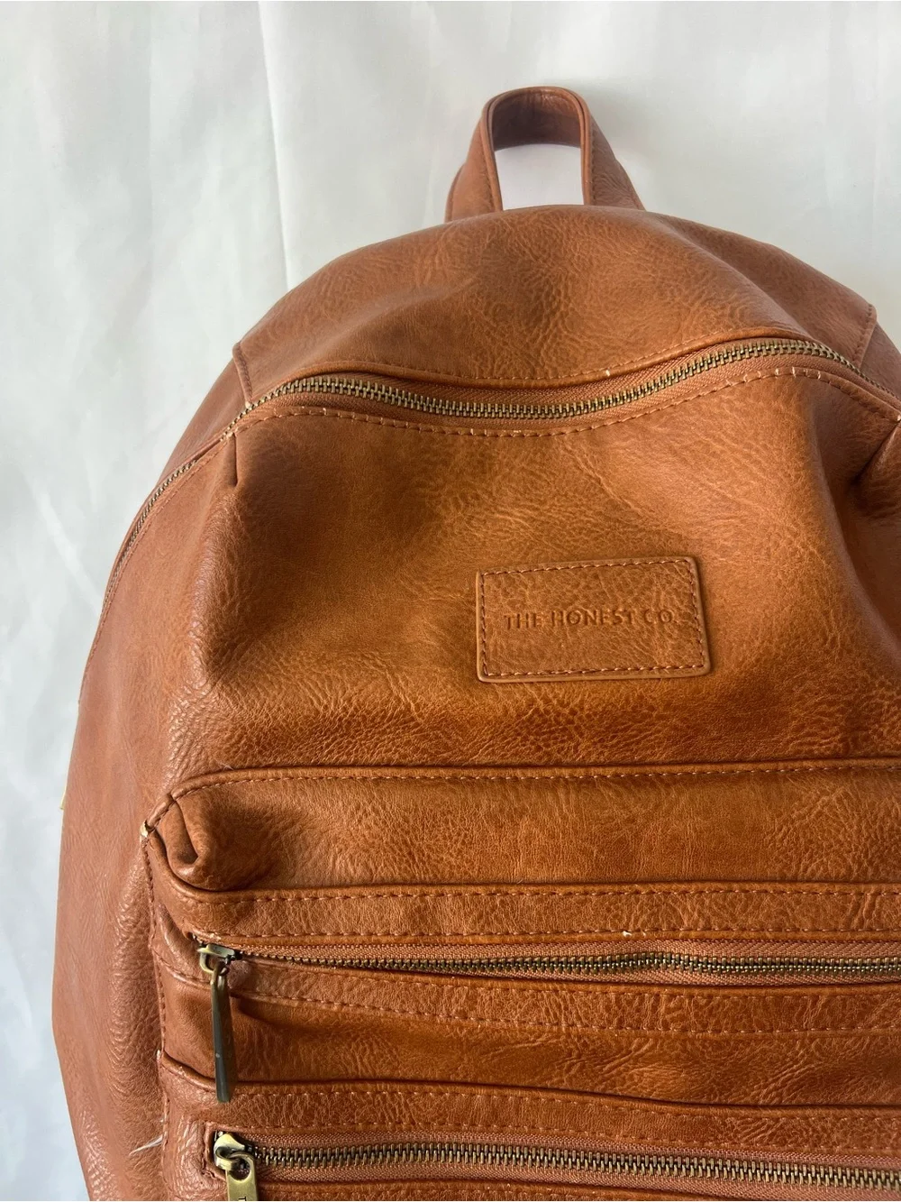 THE HONEST CO Vegan Leather Cognac* Backpack Diaper Bag